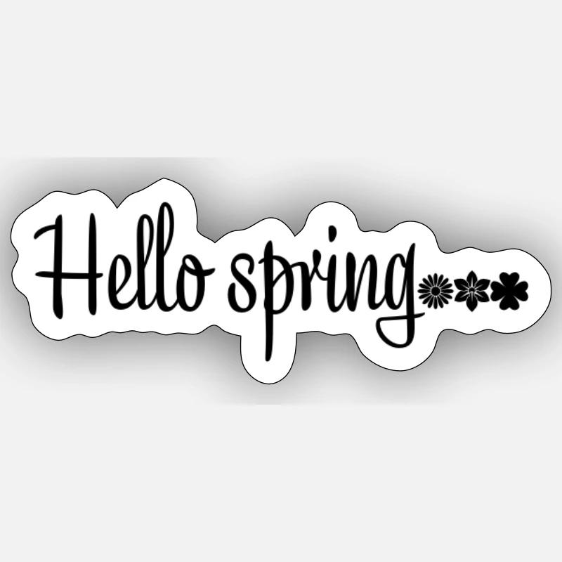 Hello spring Design Unisex Sticker Größe S (10 x 10 cm)