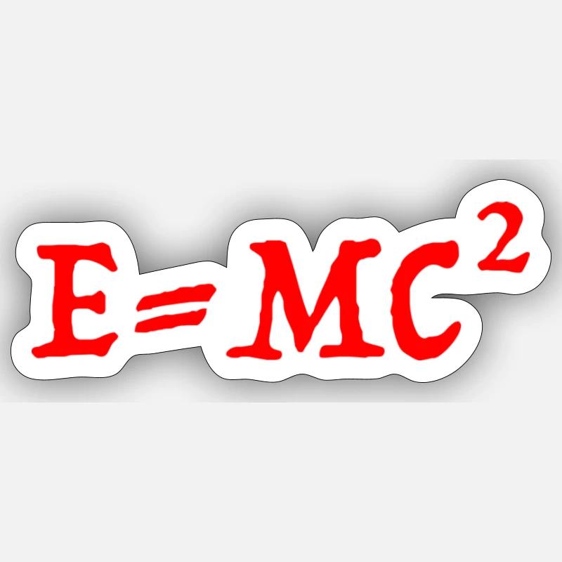 E=MC2 - Sticker taille S (10 x 10 cm) - blanc mat