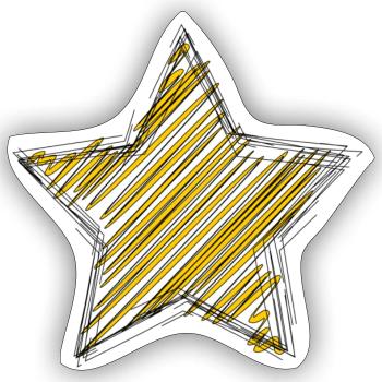 - STERN. STAR. STERNE. PARTY. GEBURTSTAG. WEIHNACHTEN. - Sticker Größe S (10 x 10 cm) - Mattweiß - Vorne