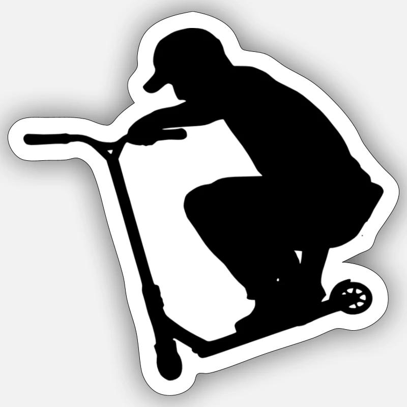 Cascade scooter - Sticker taille S (10 x 10 cm) - blanc mat