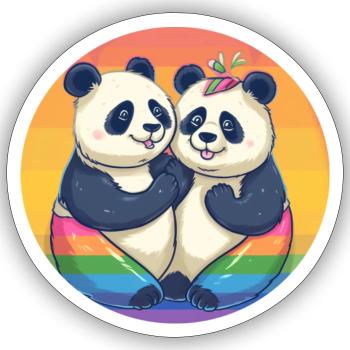 Pride Panda - Sticker size S (10 x 10 cm) - white matte - Front