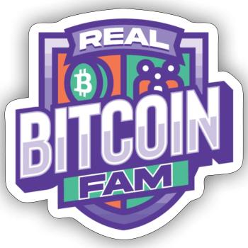 Logo de Realbitcoinfam - Sticker taille S (10 x 10 cm) - blanc mat - Devant