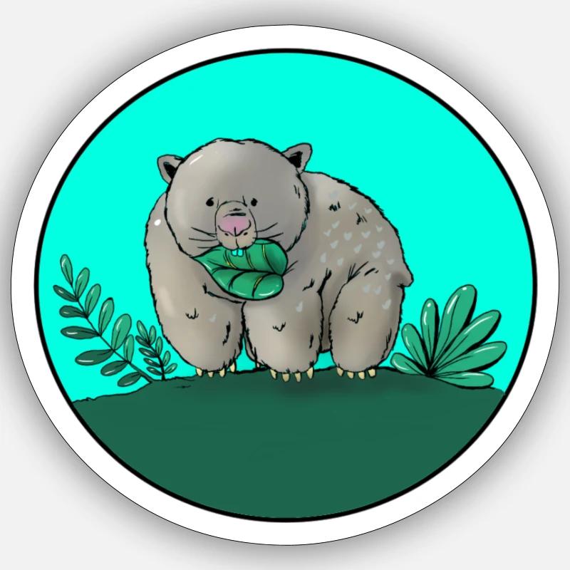 wombat - Sticker Größe S (10 x 10 cm) - Mattweiß