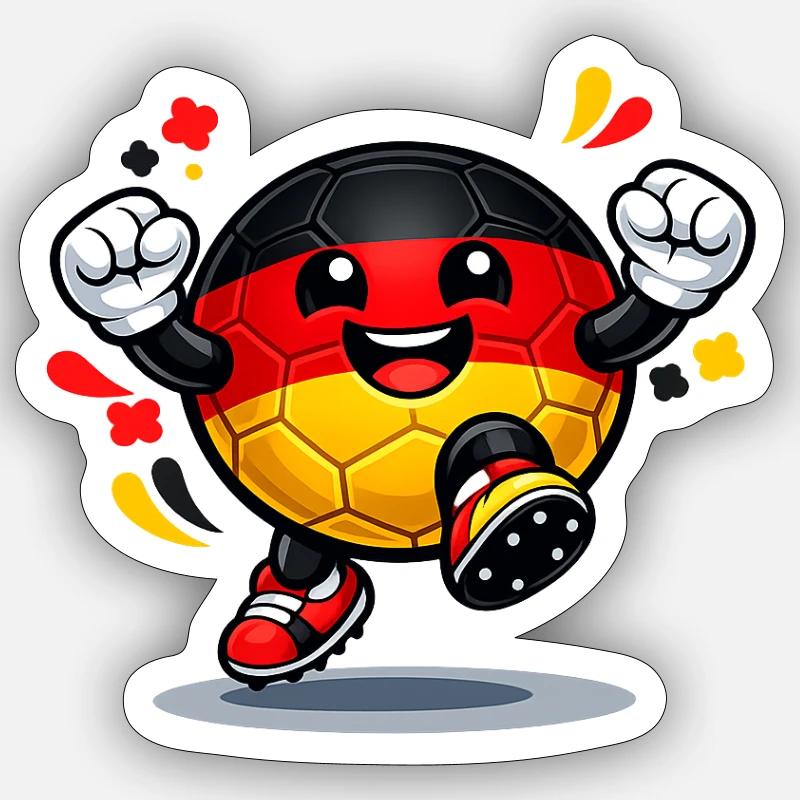Maskottchen des deutschen Flaggenfußballs - Sticker Größe S (10 x 10 cm) - Mattweiß