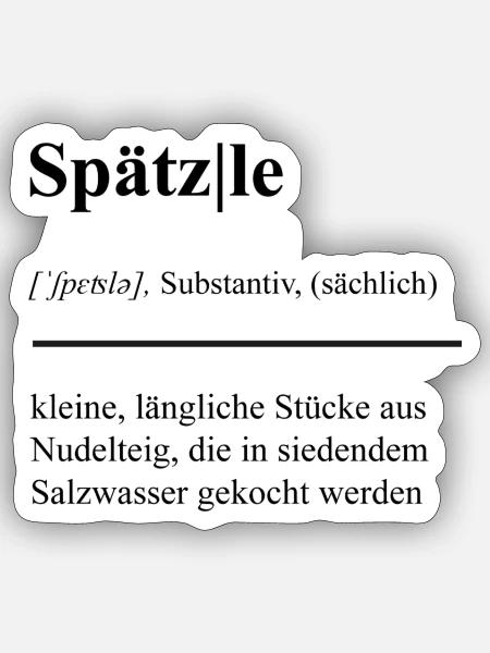 Spätzle-Saga: Schwäbisch köstlich! Duden - Sticker Größe S (10 x 10 cm) - Mattweiß