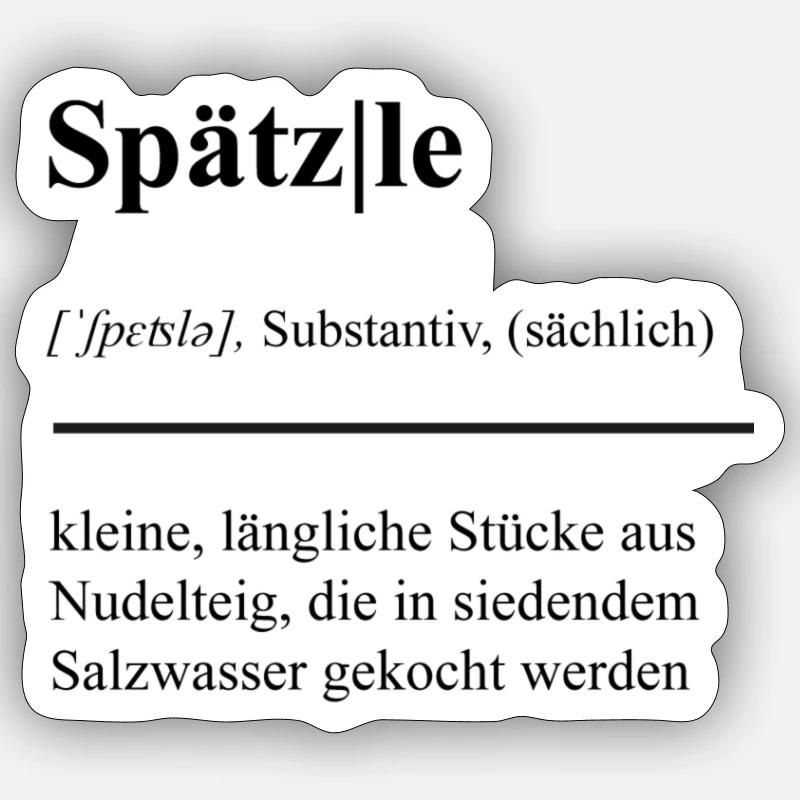 Spätzle-Saga: Schwäbisch köstlich! Duden - Sticker Größe S (10 x 10 cm) - Mattweiß