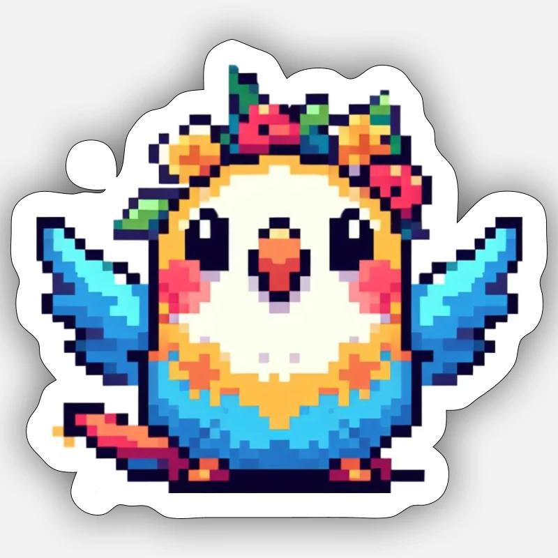 Oiseau de printemps Sticker taille S (10 x 10 cm)