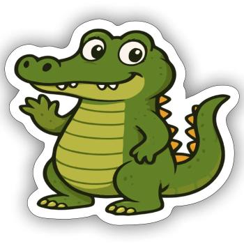 Little Crocodile - Sticker size S (10 x 10 cm) - white matte - Front