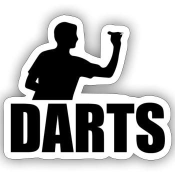 Darts Sports Fun - Sticker size S (10 x 10 cm) - white matte - Front