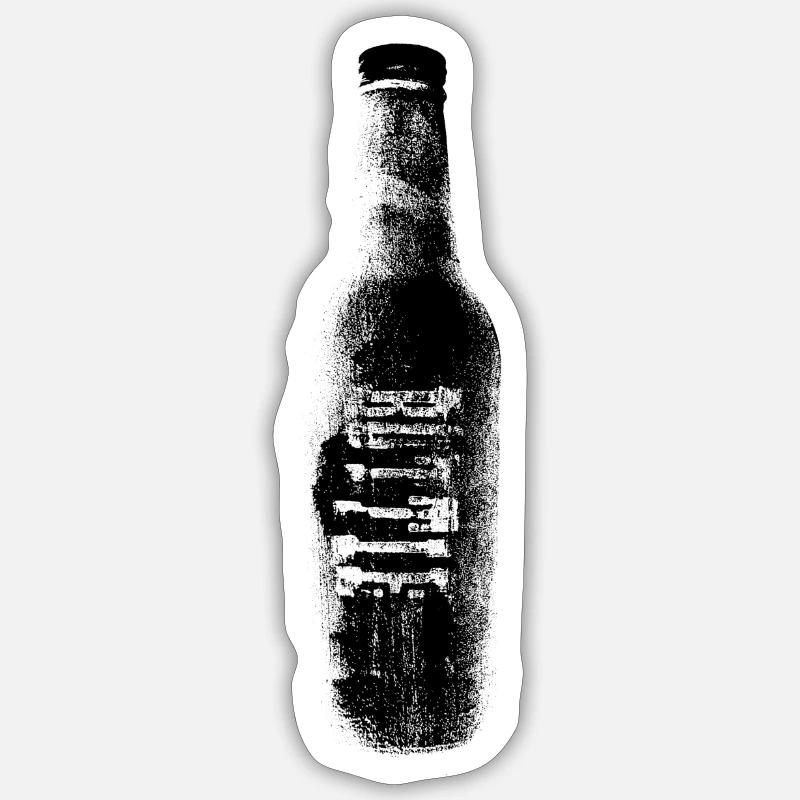 Bierflasche Bottle - Sticker Größe S (10 x 10 cm) - Mattweiß