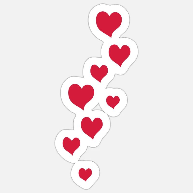flying hearts - Sticker size S (10 x 10 cm) - white matte
