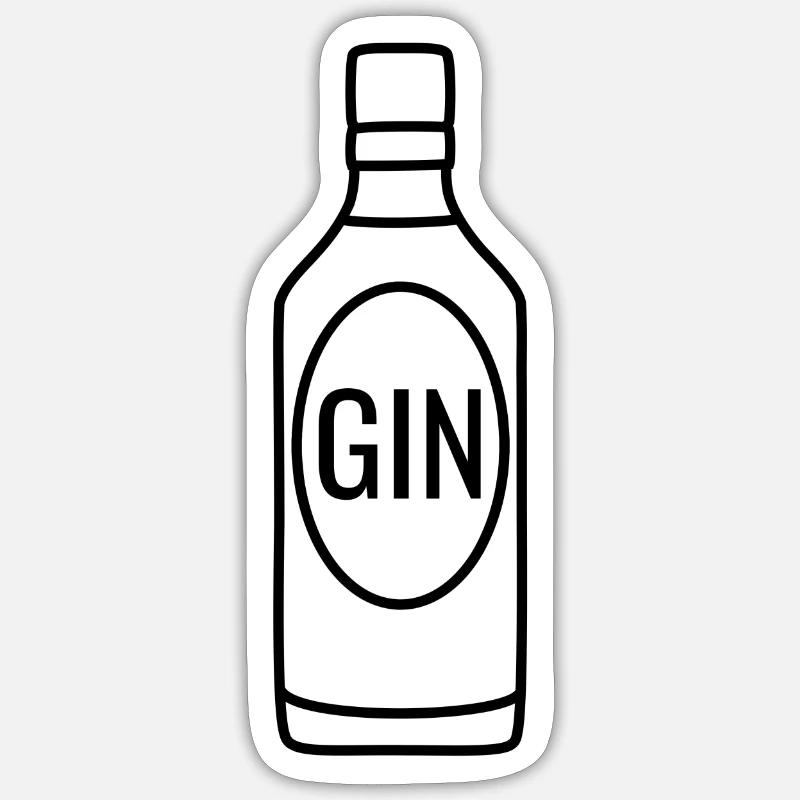 Gin Flasche Sticker Größe S (10 x 10 cm)