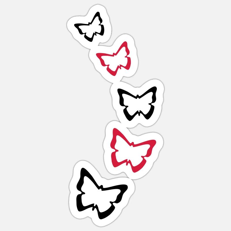 Papillons - Sticker taille S (10 x 10 cm) - blanc mat