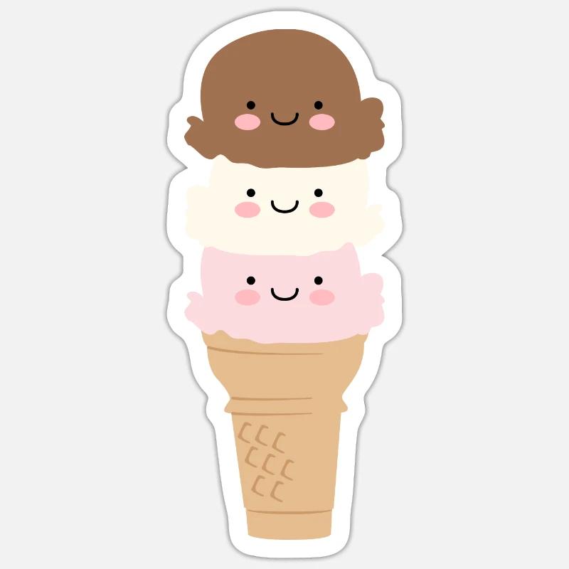 Crème glacée Sticker taille S (10 x 10 cm)