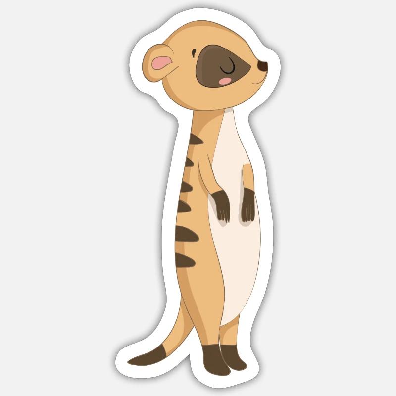 Süßes Erdmännchen Sticker Größe S (10 x 10 cm)