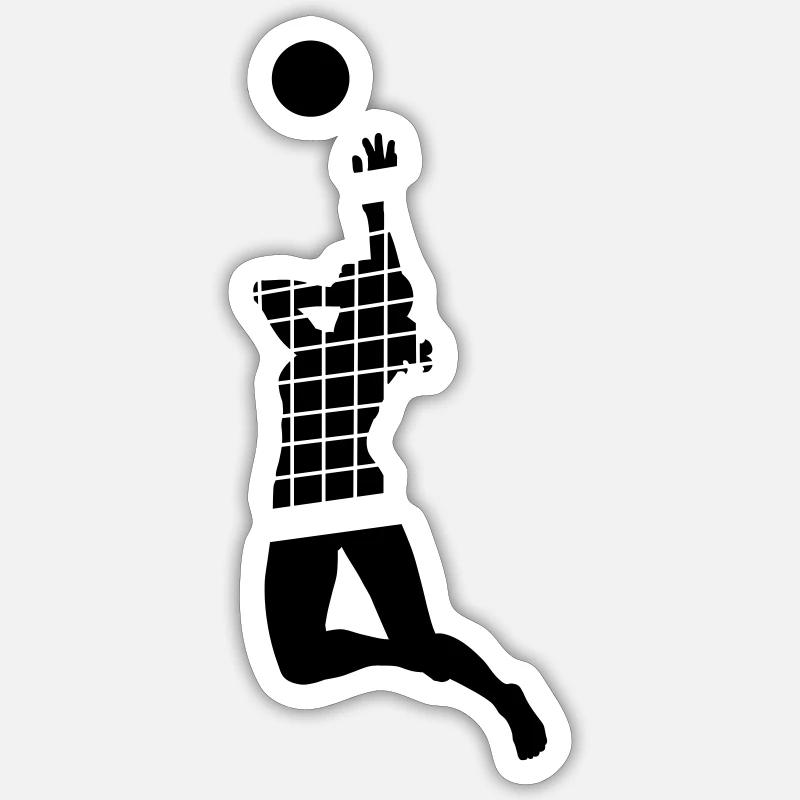 volleyball_2 - Sticker taille S (10 x 10 cm) - blanc mat