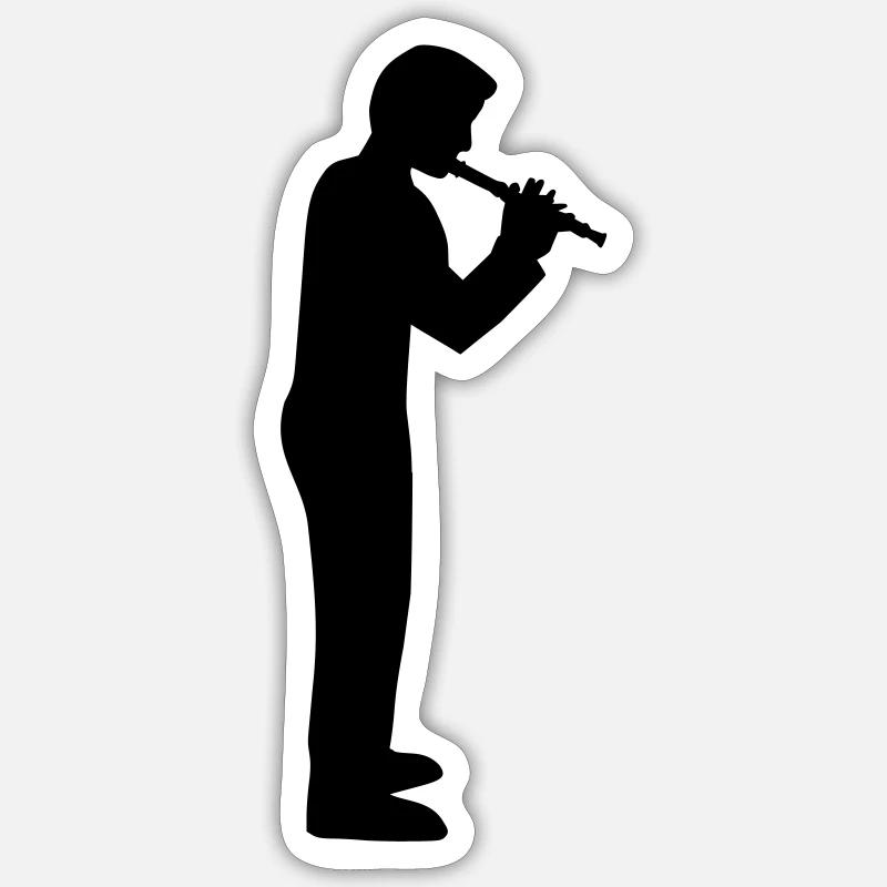 Flute - Sticker size S (10 x 10 cm) - white matte