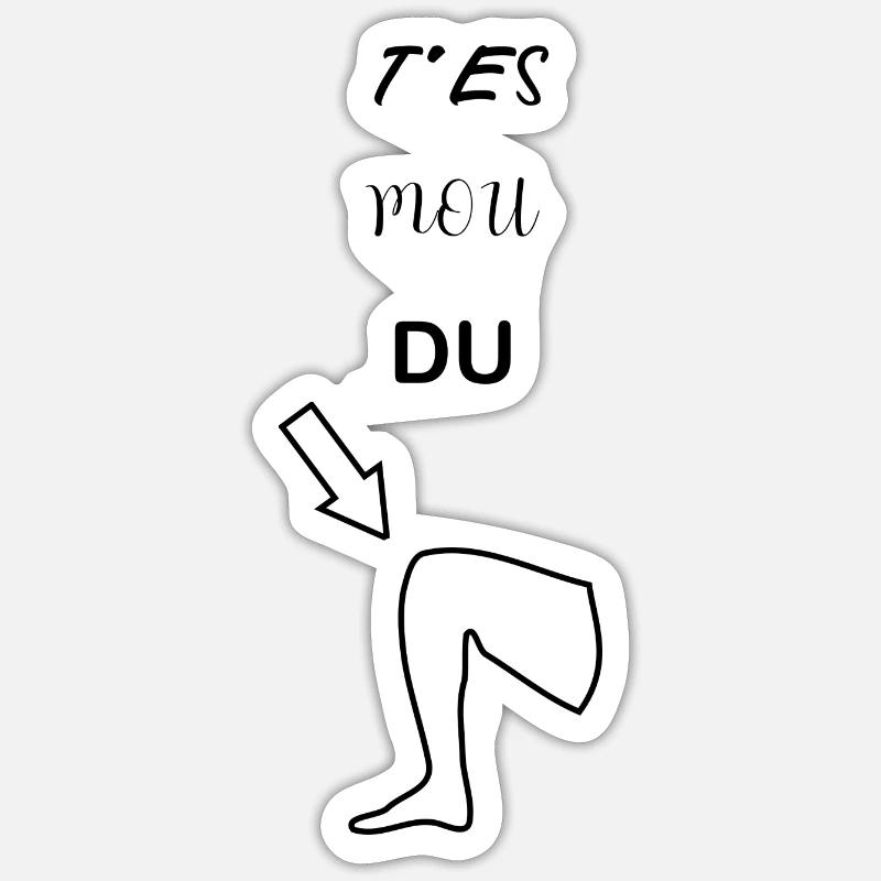 Tes mou du genou - Sticker taille S (10 x 10 cm) - blanc mat