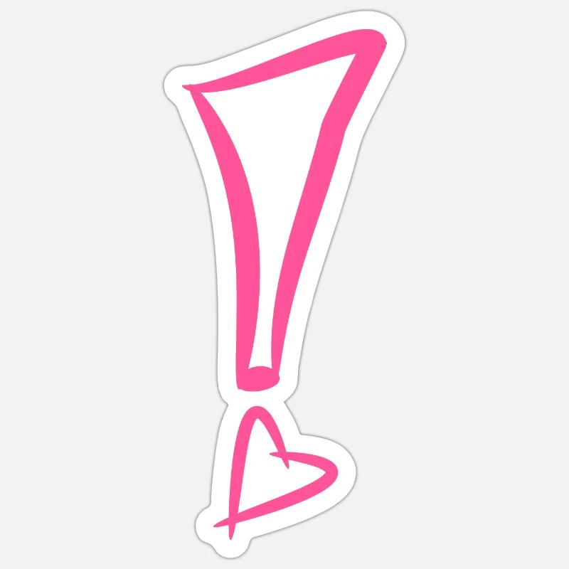Point d'exclamation avec coeur - Sticker taille S (10 x 10 cm) - blanc mat