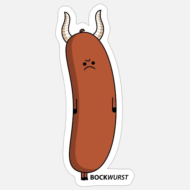 Lustige Bockwurst- Bock Sticker Größe S (10 x 10 cm)