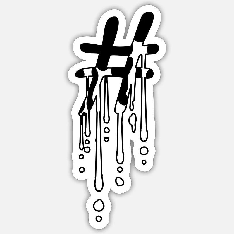 Hashtag Sticky Drop Sticker taille S (10 x 10 cm)