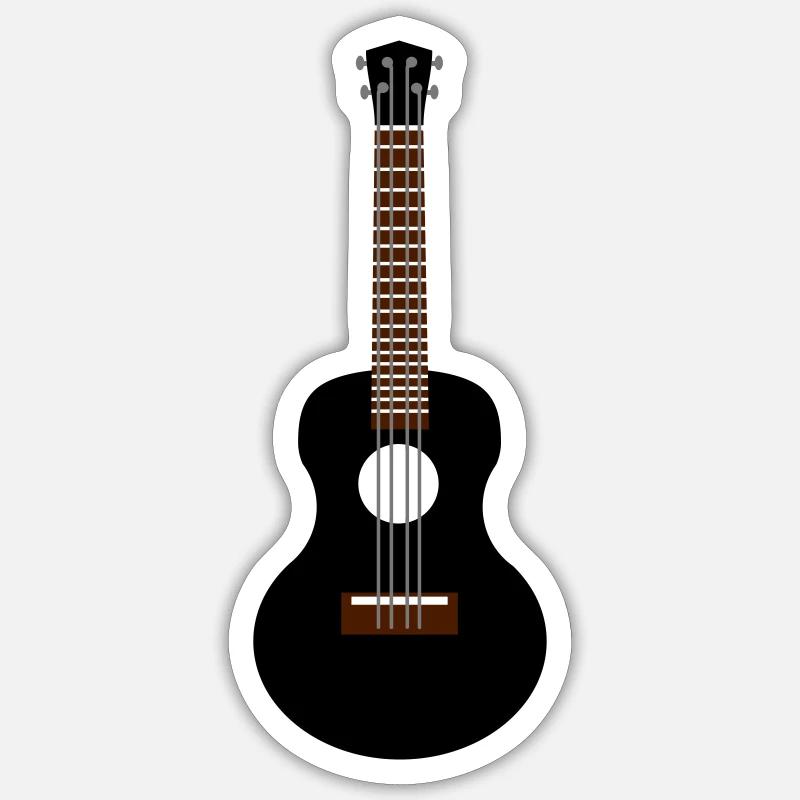 Ukulele - Sticker Größe S (10 x 10 cm) - Mattweiß
