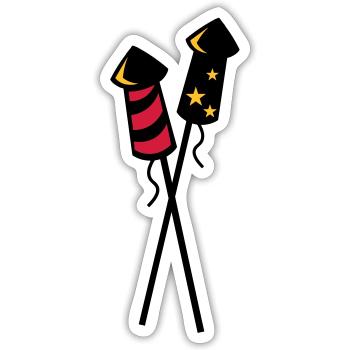 New year fireworks rockets - New year firework - Sticker size S (10 x 10 cm) - white matte - Front