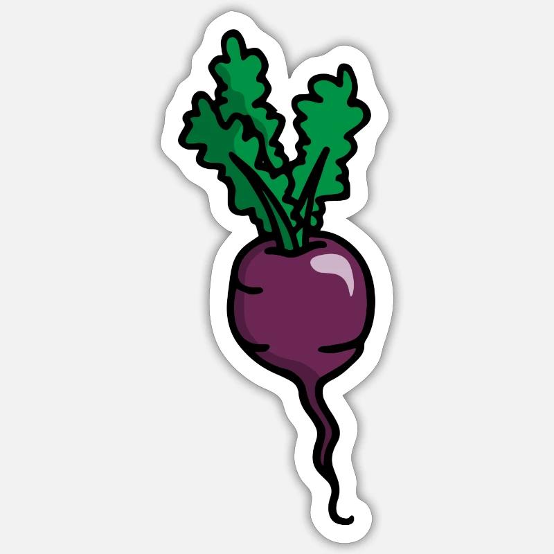 Radishes Beetroot Radish beetroot betterave - Sticker size S (10 x 10 cm) - white matte