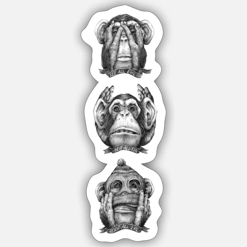 monkey Sticker size S (10 x 10 cm)