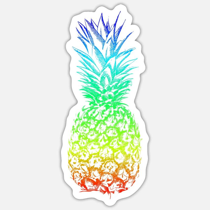 Rainbow ananas Hawaii conception d'été pour Sticker taille S (10 x 10 cm)