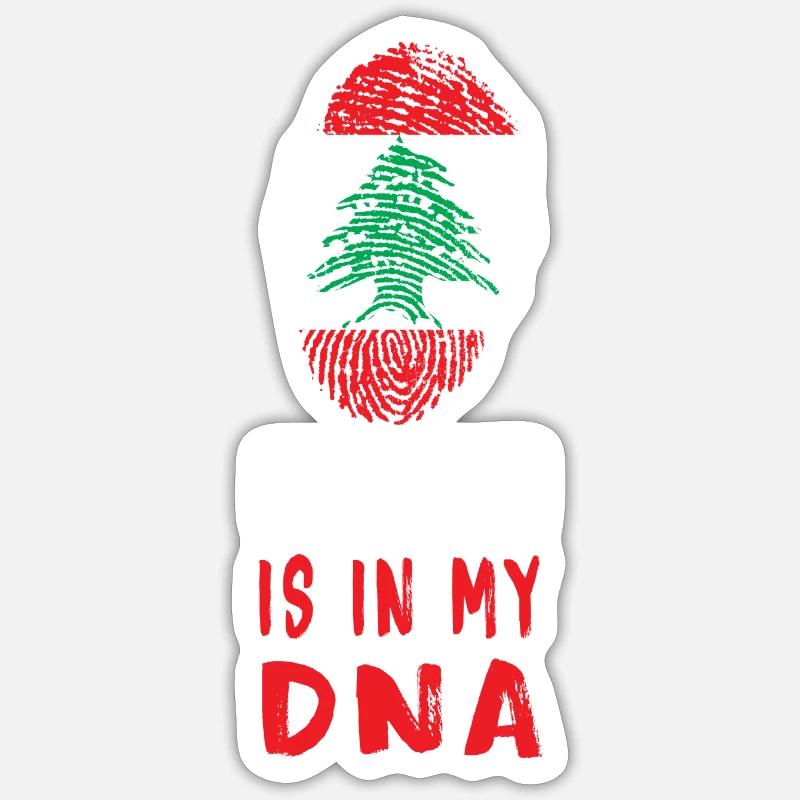 Le Liban est dans mon ADN / idée de cadeau - Sticker taille S (10 x 10 cm) - blanc mat