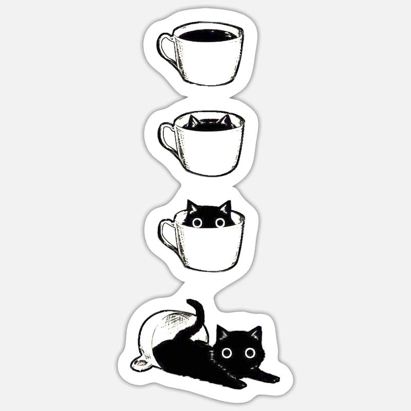 Cats and Cässin - Sticker Größe S (10 x 10 cm) - Mattweiß
