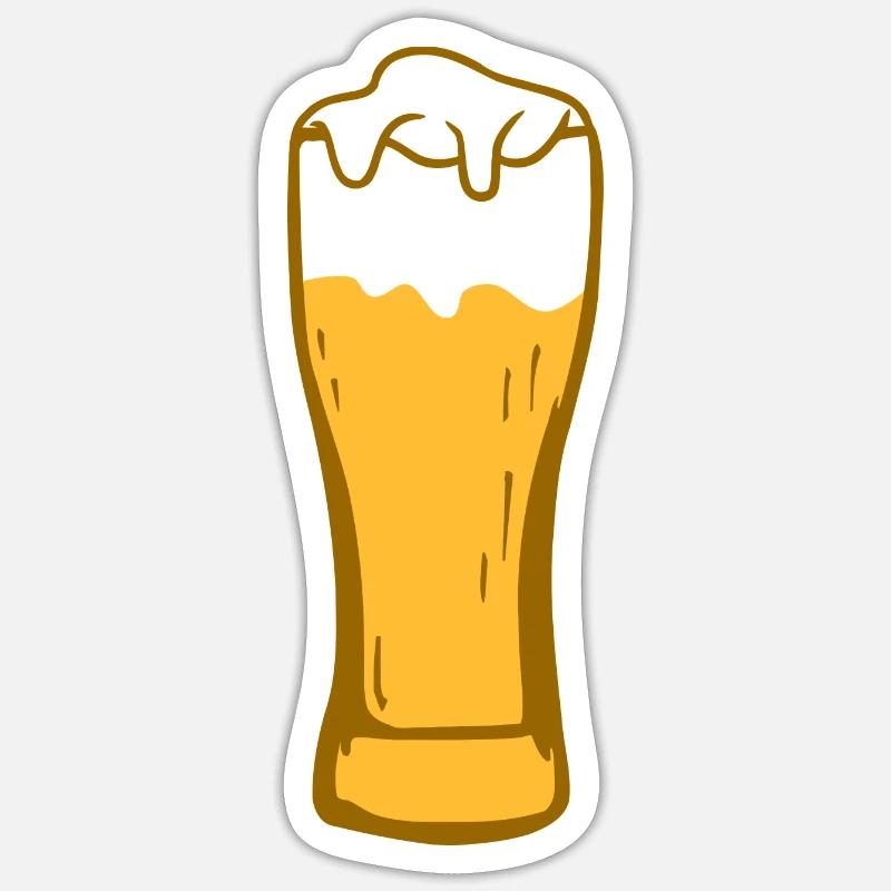 Weizenbier Bierglas - Sticker Größe S (10 x 10 cm) - Mattweiß