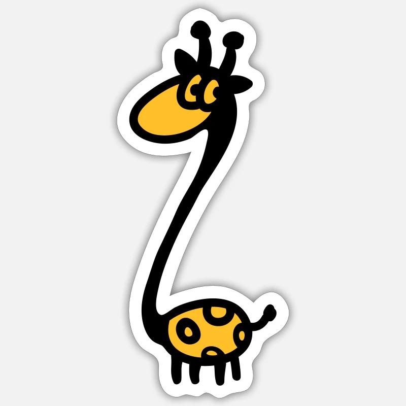 Funny giraffe - Sticker size S (10 x 10 cm) - white matte