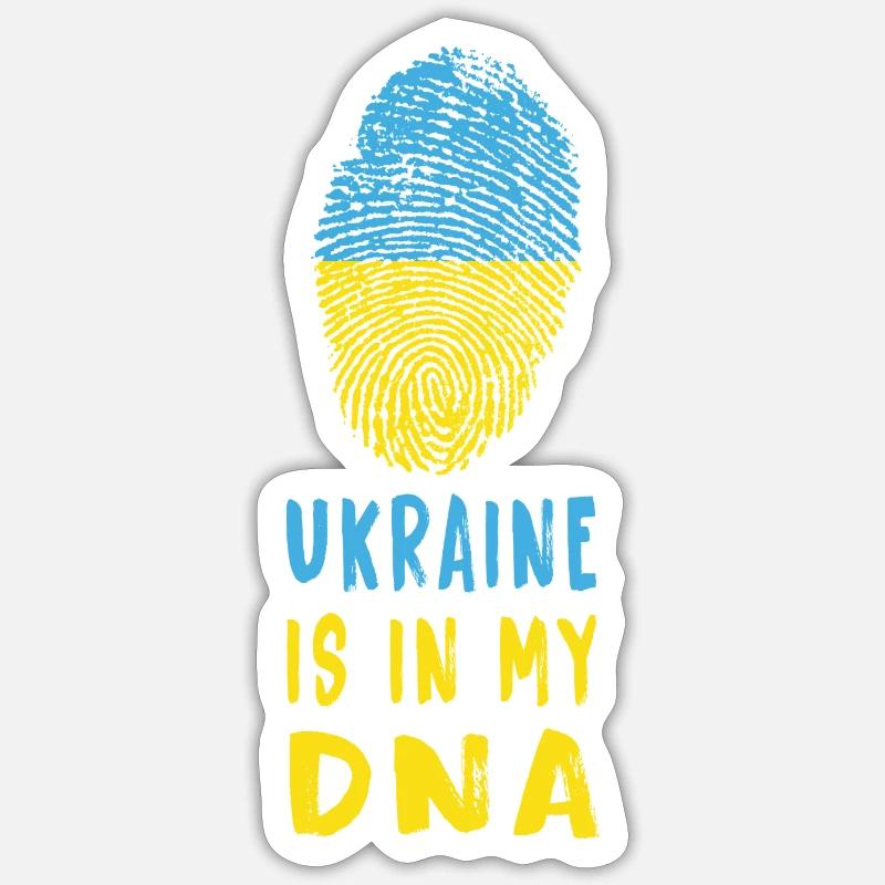 L'Ukraine est dans mon ADN/idée cadeau Sticker taille S (10 x 10 cm)