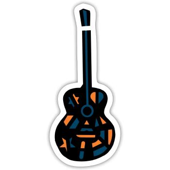Guitare Acoustique Concert guitare occidentale 1 - Sticker taille S (10 x 10 cm) - blanc mat - Devant
