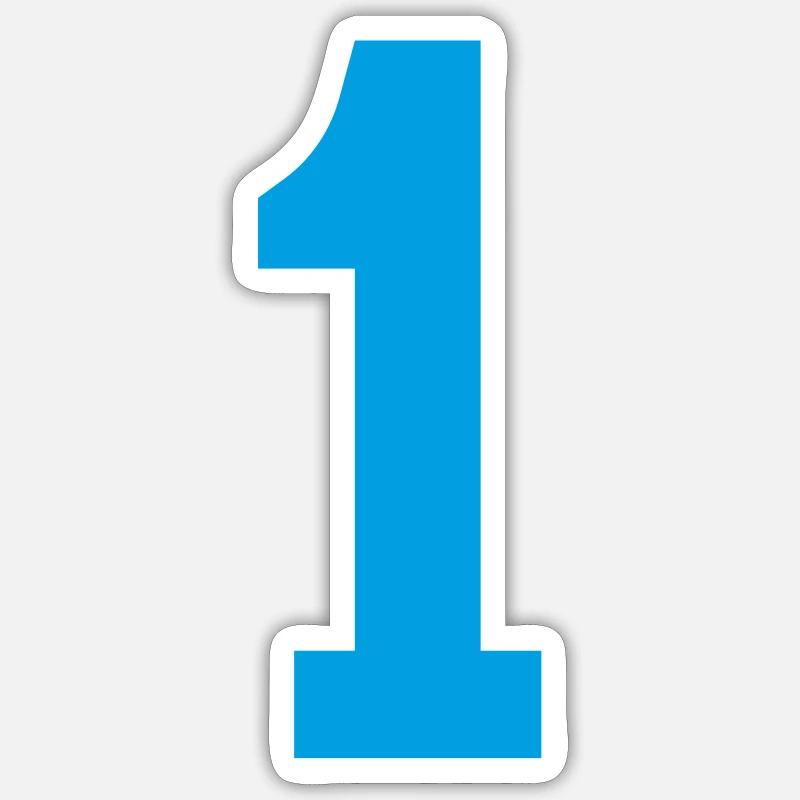 Numéro 1 Nombre de placement - Sticker taille S (10 x 10 cm) - blanc mat