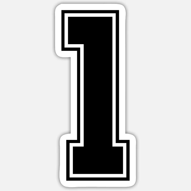 1 nombre de maillots - Sticker taille S (10 x 10 cm) - blanc mat