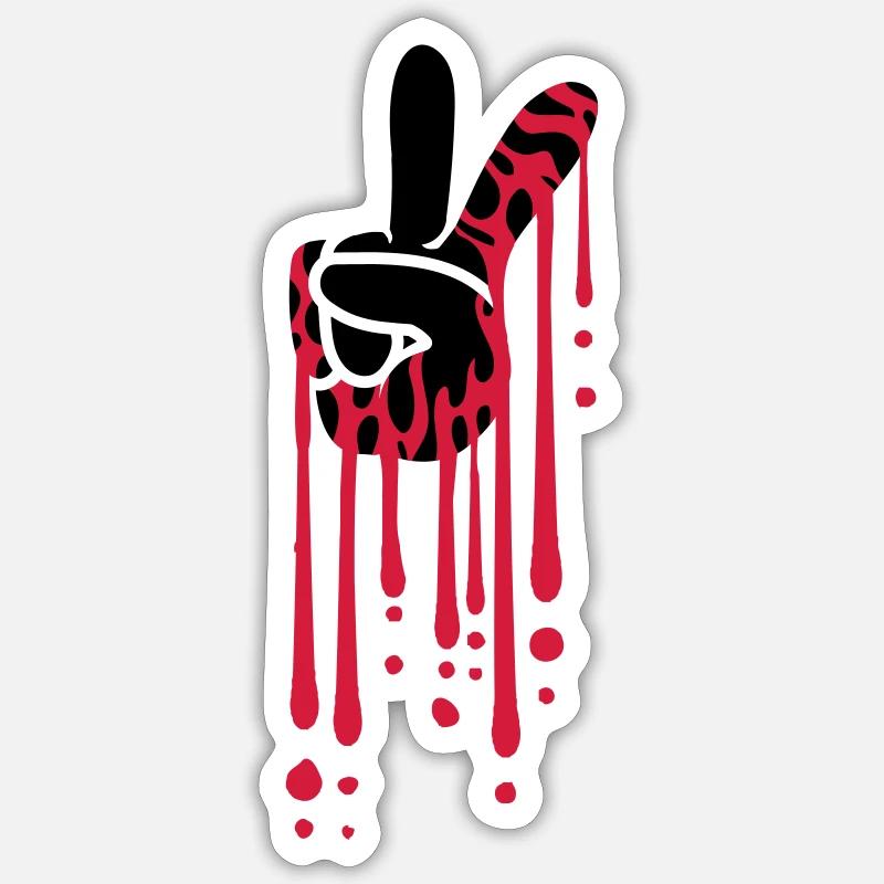 Blut Tropfen Peace - Sticker Größe S (10 x 10 cm) - Mattweiß