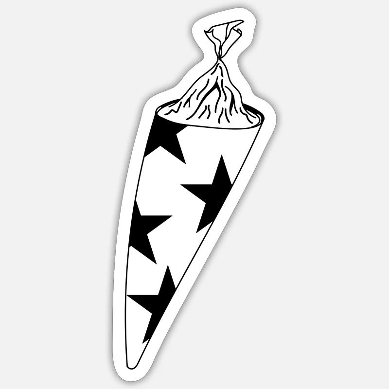 Schultüte Einschulung - Sticker Größe S (10 x 10 cm) - Mattweiß