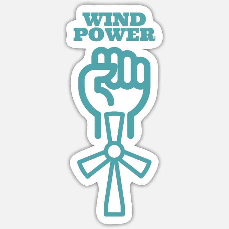 Wind Power - Sticker size S (10 x 10 cm) - white matte