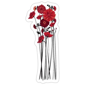 Pebble Flowers Illustration - Sticker size S (10 x 10 cm) - white matte - Front