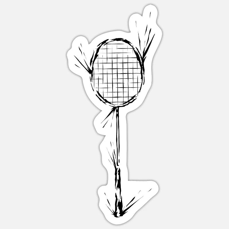 Badminton - Sticker taille S (10 x 10 cm) - blanc mat