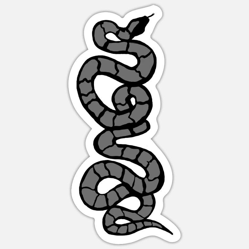 Schlange Python grau Sticker Größe S (10 x 10 cm)