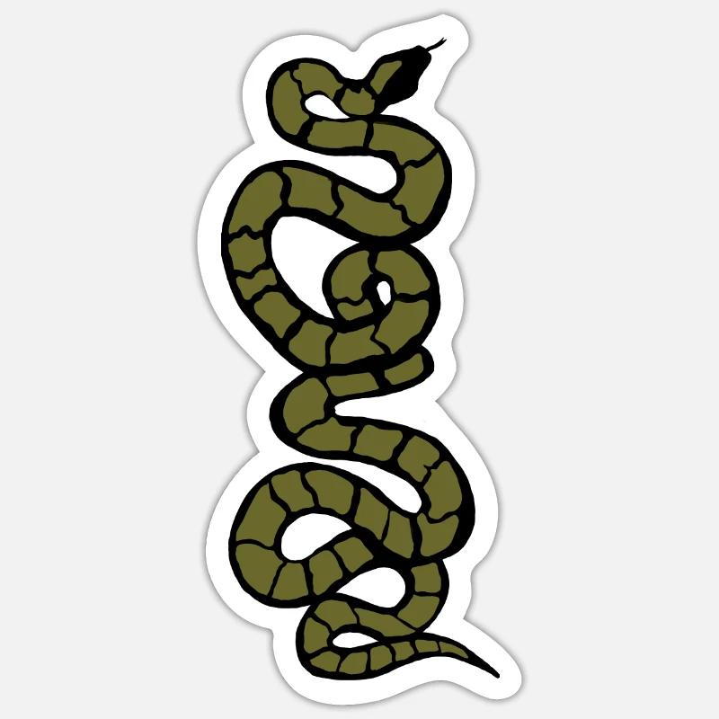 Schlange Python grün - Sticker Größe S (10 x 10 cm) - Mattweiß