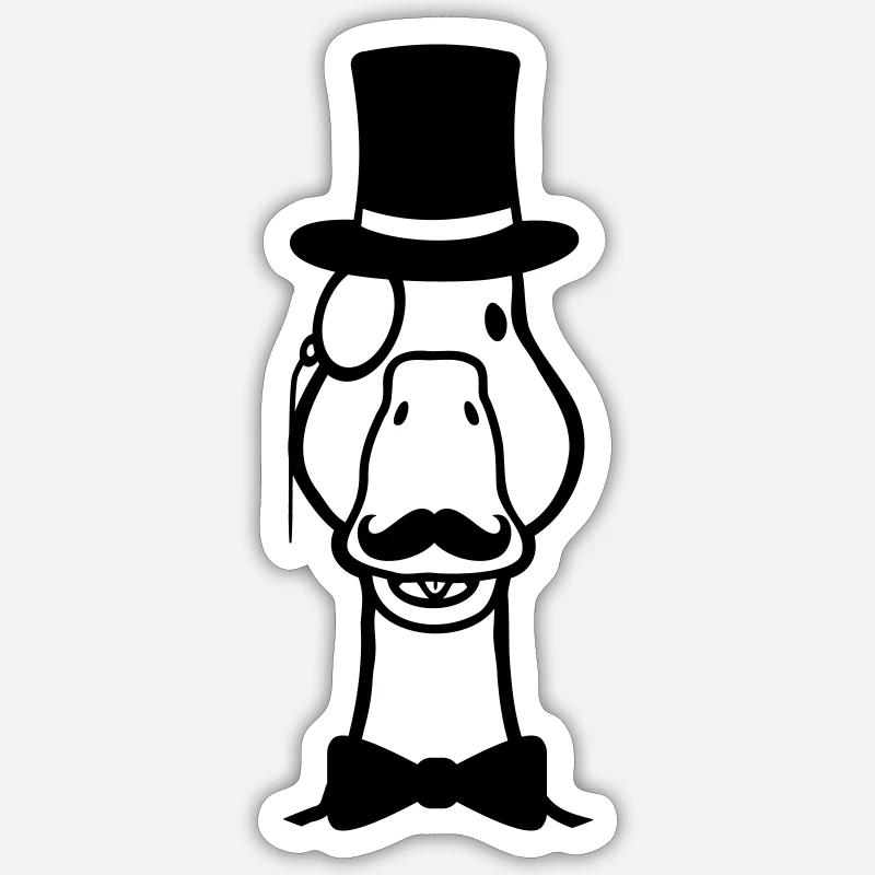 Cylindres mignons Comic Goose - Sticker taille S (10 x 10 cm) - blanc mat