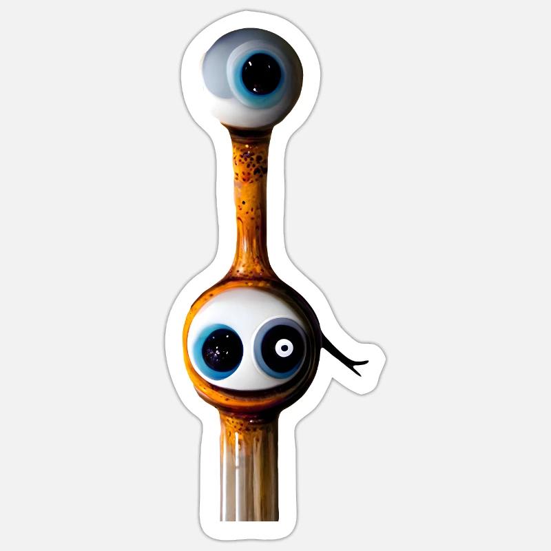 Augen übereinander abstrakt - Sticker Größe S (10 x 10 cm) - Mattweiß