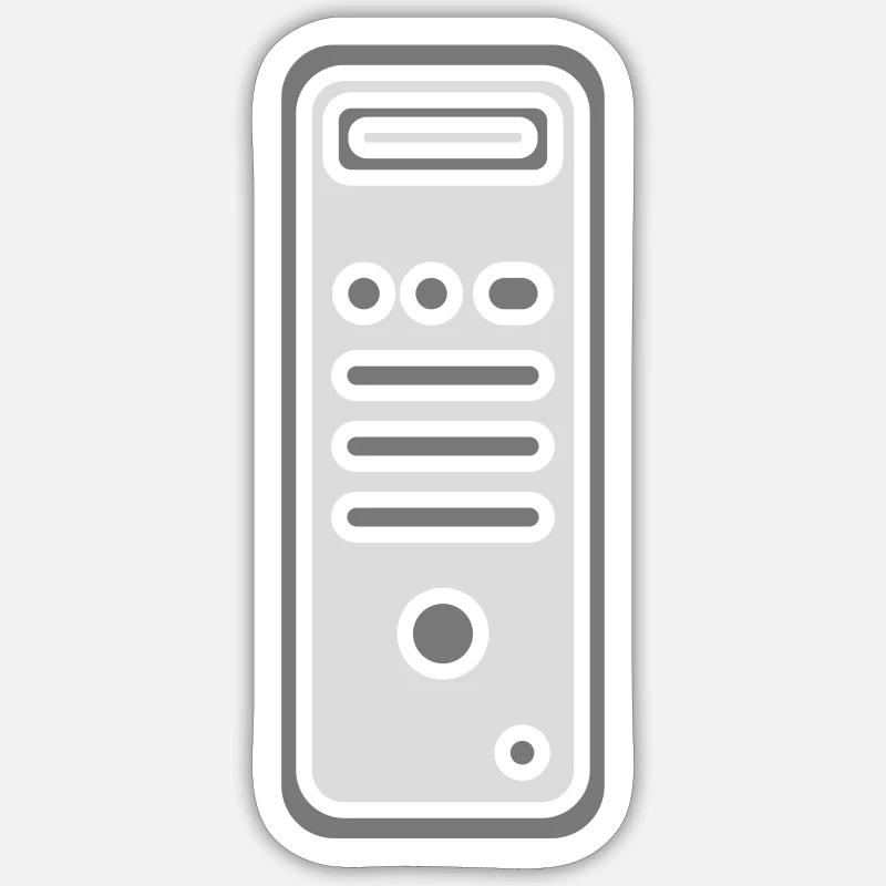 Icon Logo Gehäuse Computer - Sticker Größe S (10 x 10 cm) - Mattweiß