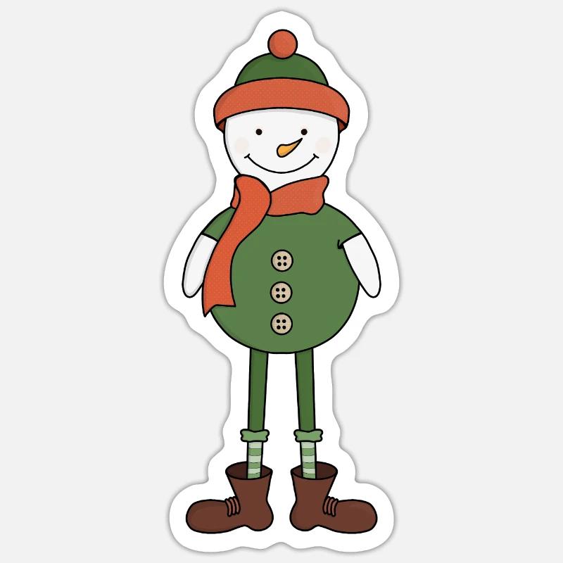 Cooler Schneemann - Sticker Größe S (10 x 10 cm) - Mattweiß