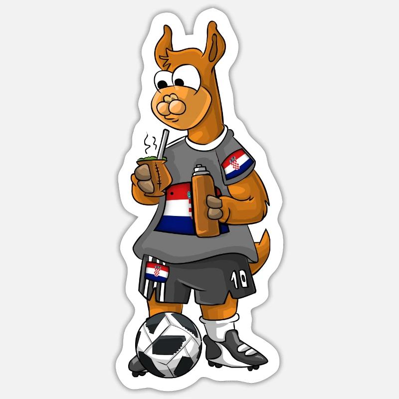 Fan Lama croate - Sticker taille S (10 x 10 cm) - blanc mat